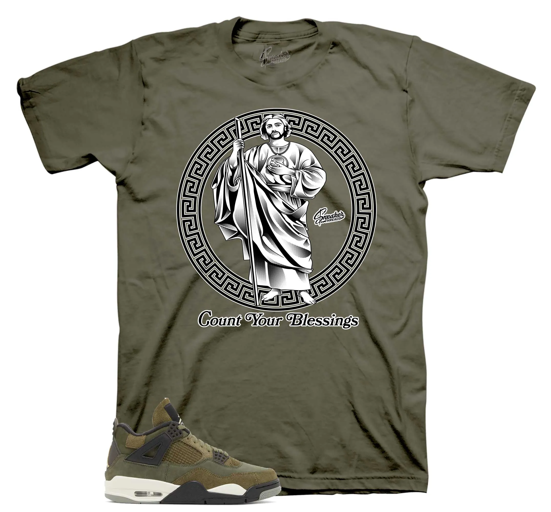 Retro 4 Craft Olive San Judas Shirt