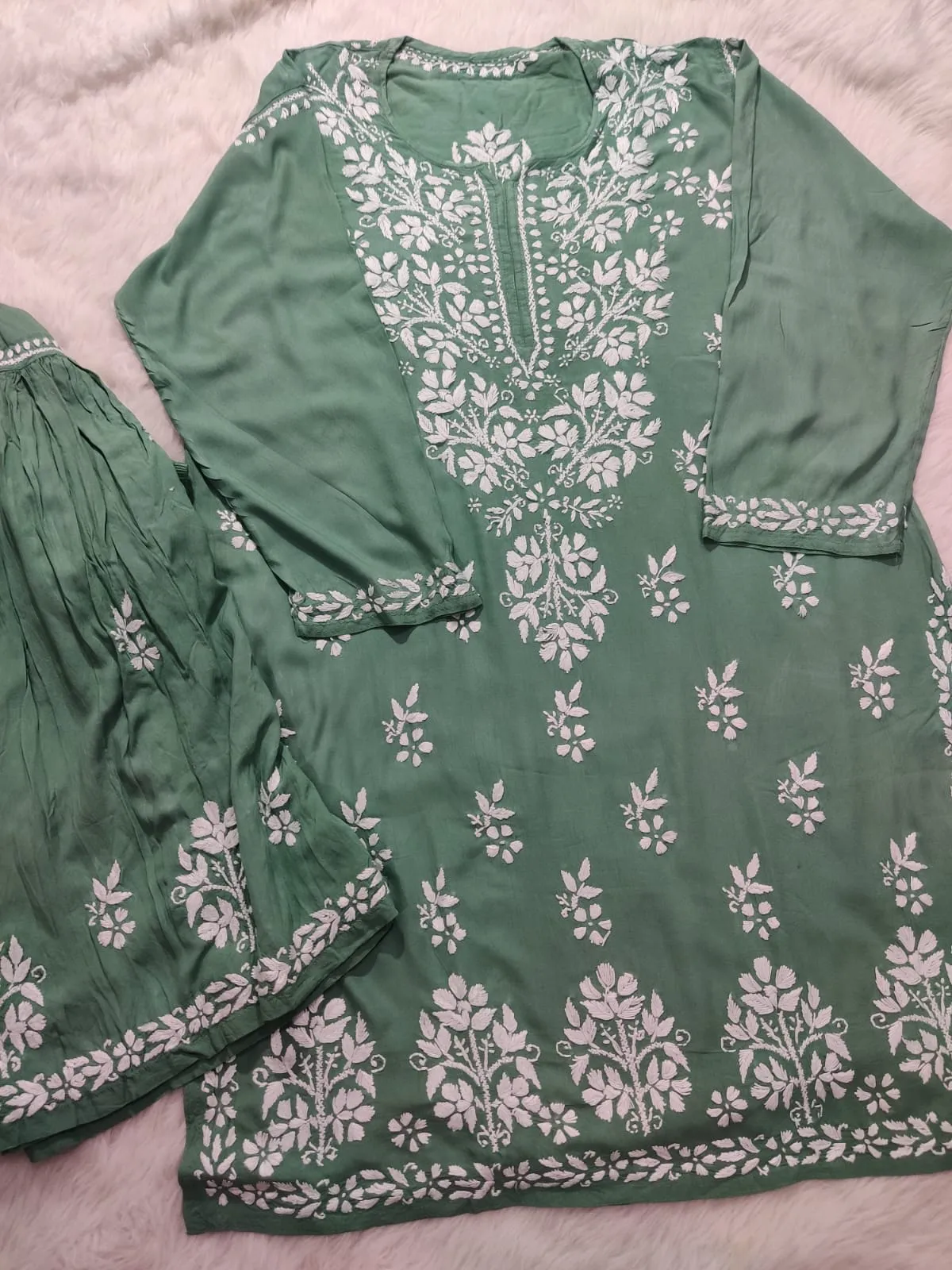 Ritu Modal Chikankari Gharara Set