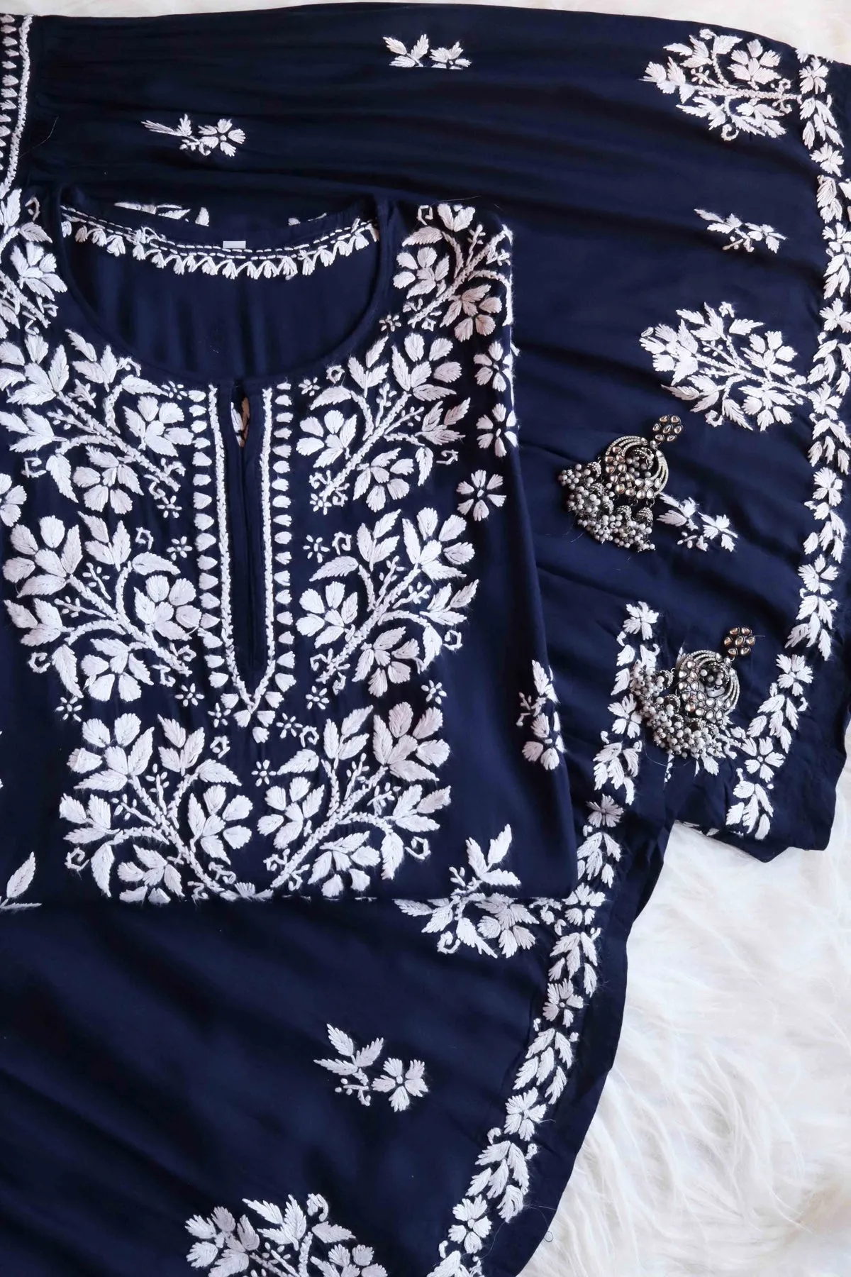 Ritu Modal Chikankari Gharara Set