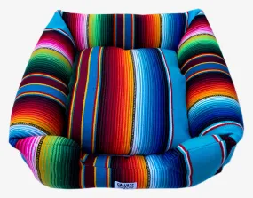 Saltillo Serape Bumper Bed- Light Blue