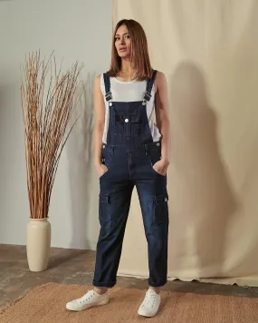 TAMMY Regular Fit Darkwash Dungarees