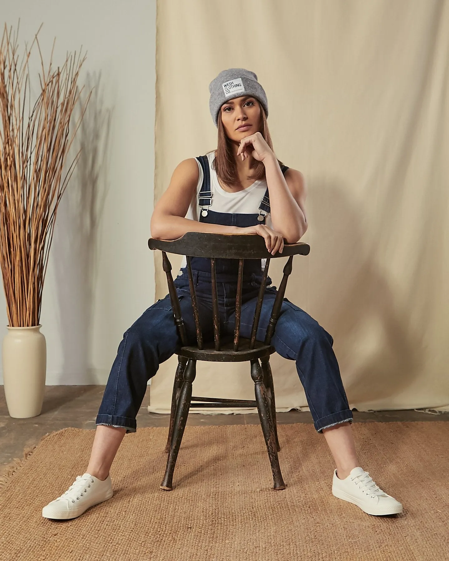 TAMMY Regular Fit Darkwash Dungarees