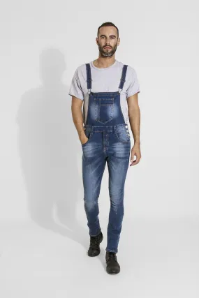 WHITEFIELD Mens Slim fit Denim Dungarees - Blue